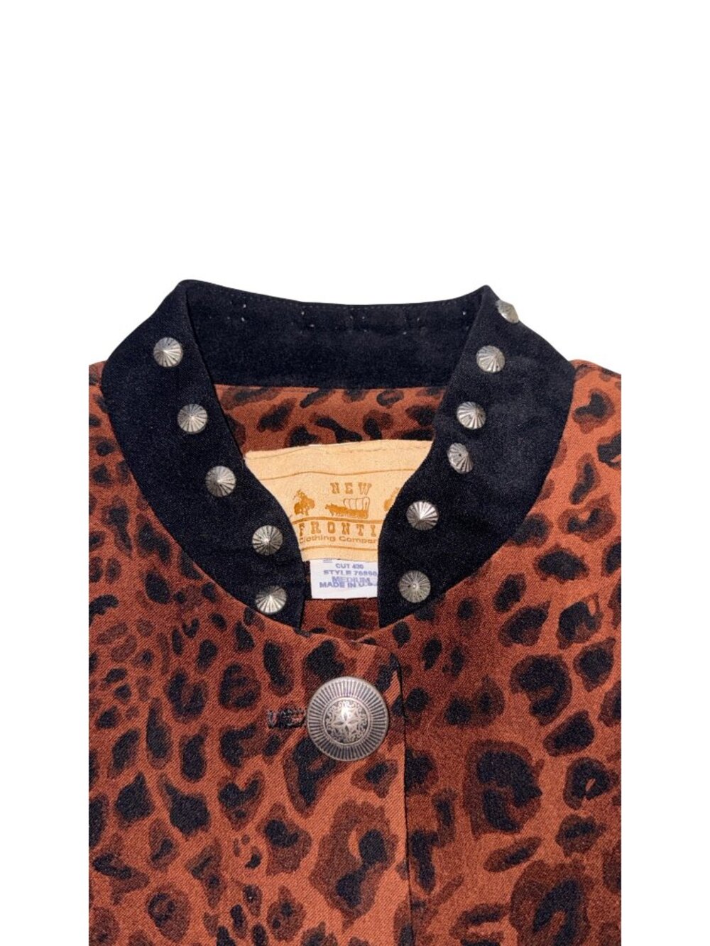 New Frontier Vintage 90s Jacket Womens M Leopard Print Western Style - Picture 11 of 12